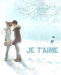gif animé je t'aime neige